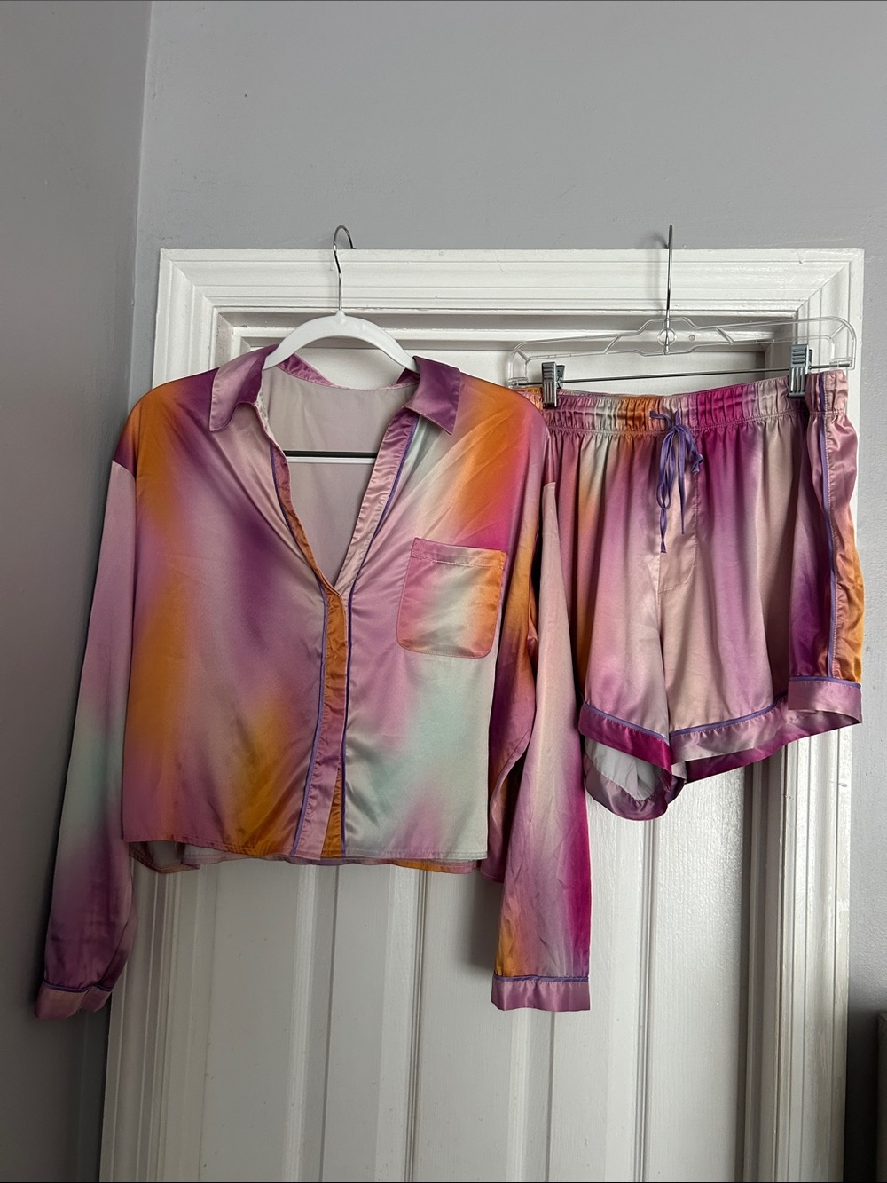 PARADE Silky Pastel Ombre Women's Pajama Set - Top & Shorts